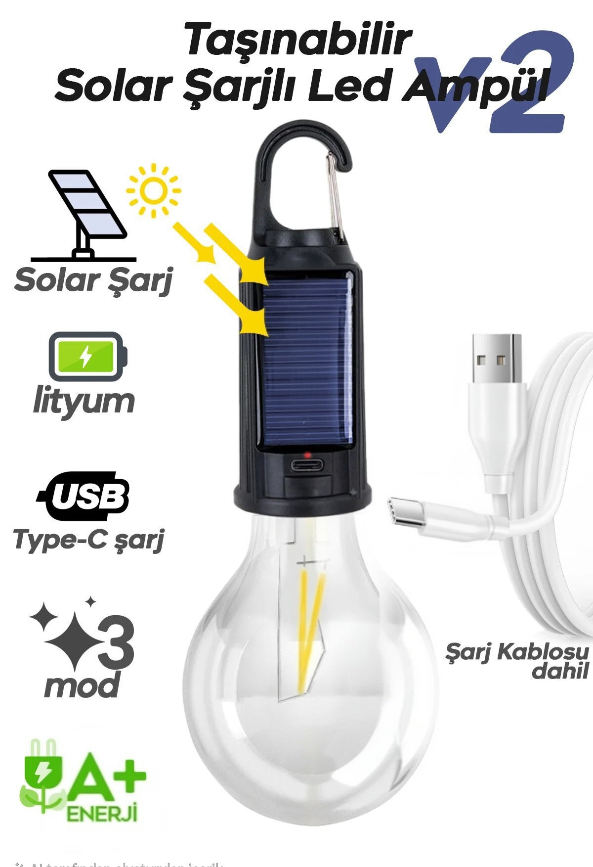 Solar Kanca Güneş Enerjili Led Ampul